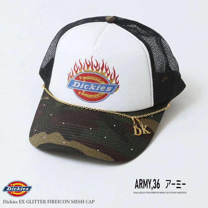 Dickies ディッキーズ メッシュキャップ 帽子 ブランド グリッターファイヤーロゴ トラッカー ベースボールキャップ アメカジ ラインストーン/爆買 | Dickies | 02