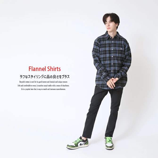 ネルシャツ メンズ 長袖 シャツ メンズシャツ カジュアルシャツ フランネルシャツ メンズファッション トップス 長袖シャツ アメカジ シャツ/爆買 関連画像3