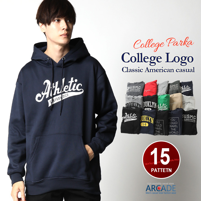 ARCADE（アーケード） メンズ スウェットパーカー 裏起毛 アメカジ