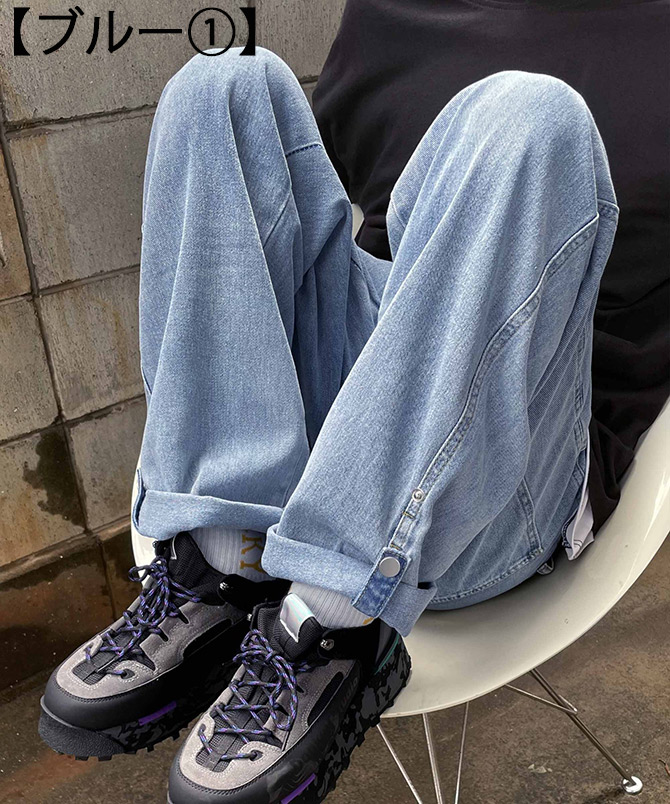 ARCADE ワイド デニムパンツ ロールアップ ビンテージウォッシュ