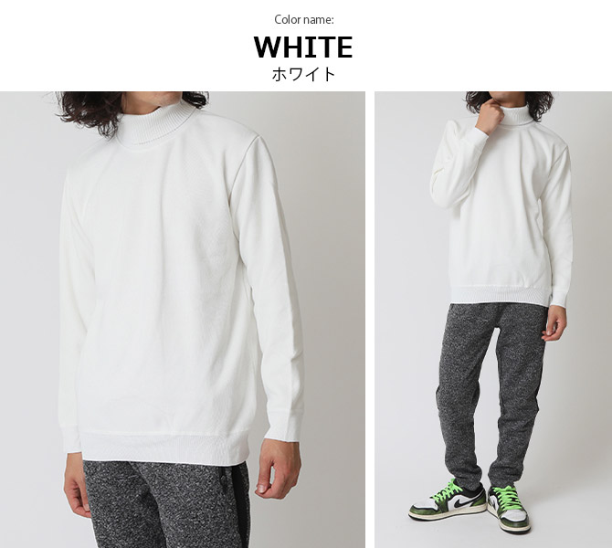 ARCHI アーキ　リブ　タートル　ニット　ホワイト ARCHI アーキ リブ タートル ニット ホワイト