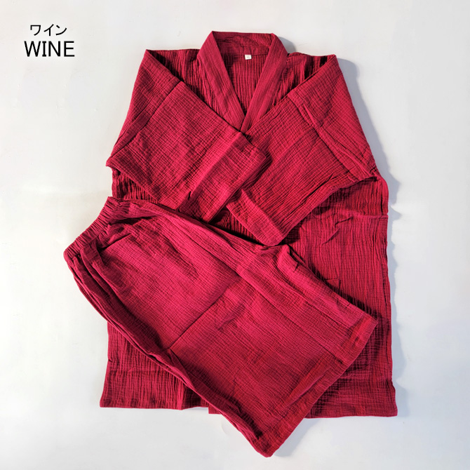 半額セール 通気性 凹凸あるサッカー織 綿100% 甚平 上下セット ルームウェア パジャマ 清涼素材 夏 薄手 部屋着 和風/爆買 | ARCADE | 15