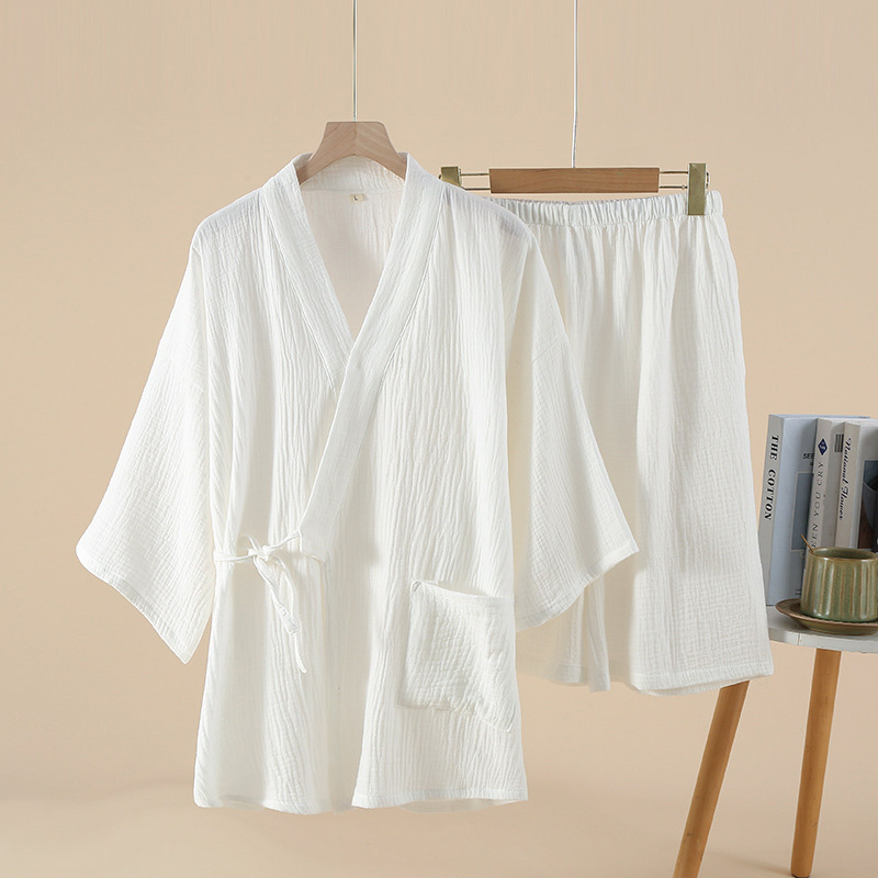 半額セール 通気性 凹凸あるサッカー織 綿100% 甚平 上下セット ルームウェア パジャマ 清涼素材 夏 薄手 部屋着 和風/爆買 | ARCADE | 05