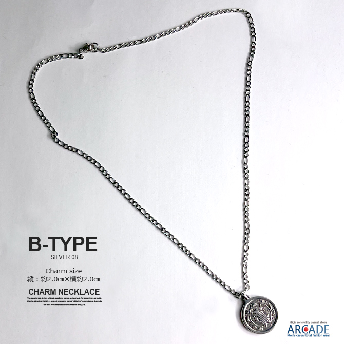 半額セール ネックレス メンズ レディース アクセサリー コインチャーム リリーネックレス チャームネックレス ステンレス/爆買 | ARCADE | 02