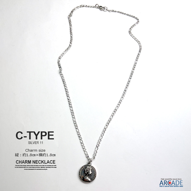 半額セール ネックレス メンズ レディース アクセサリー コインチャーム リリーネックレス チャームネックレス ステンレス/爆買 | ARCADE | 03