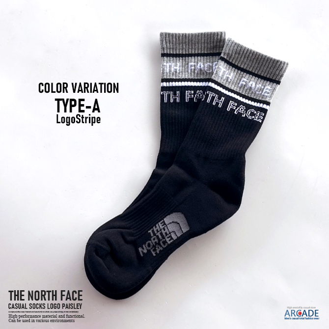 THE NORTH FACE ザノースフェイス 靴下 メンズ ソックス 靴下 メンズ ソックス ロゴライン ペイズリー クルーソックス ブラック/爆買 | THE NORTH FACE | 01