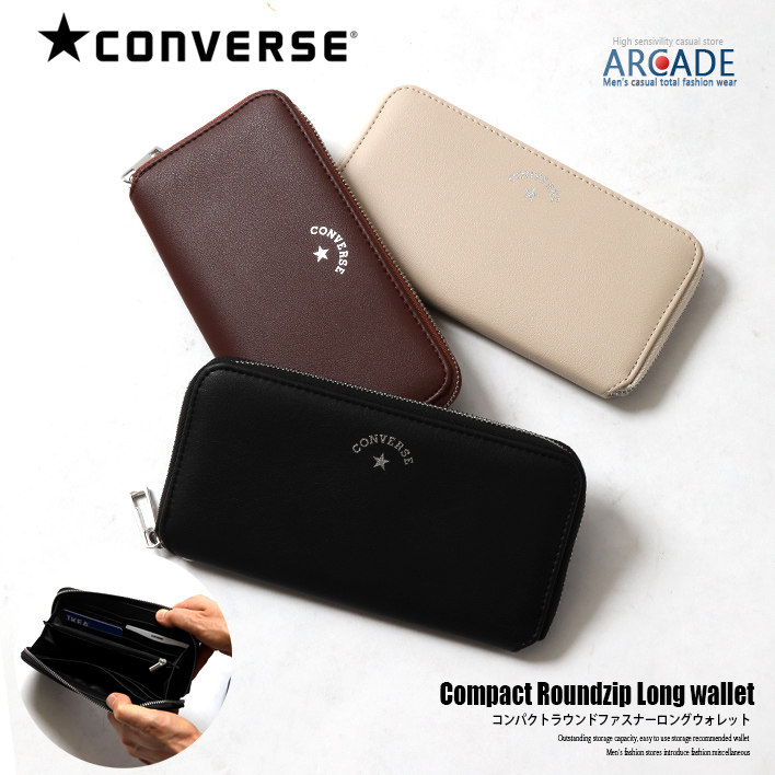 コンバース CONVERSE 財布 メンズ ブランド 長財布 小銭入れあり ラウンドファスナー アーチロゴ ロングウォレット/爆買 | CONVERSE