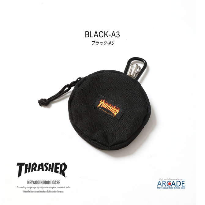 THRASHER スラッシャー キーケース 丸型コインケース 小銭入れ ブランド財布 メンズ  財布 ロゴ マルチケース/爆買 | THRASHER | 02