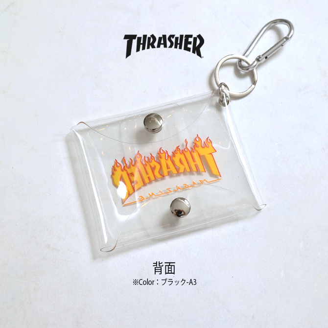 クリアケース スクエアマルチケース THRASHER スラッシャー 小物入れ イヤホンケース ブランド財布 ロゴ | THRASHER | 06