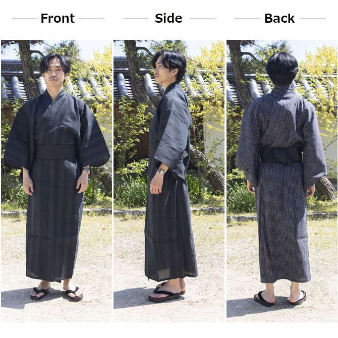 浴衣 メンズ セット 下駄 帯 扇子 浴衣4点...の詳細画像3