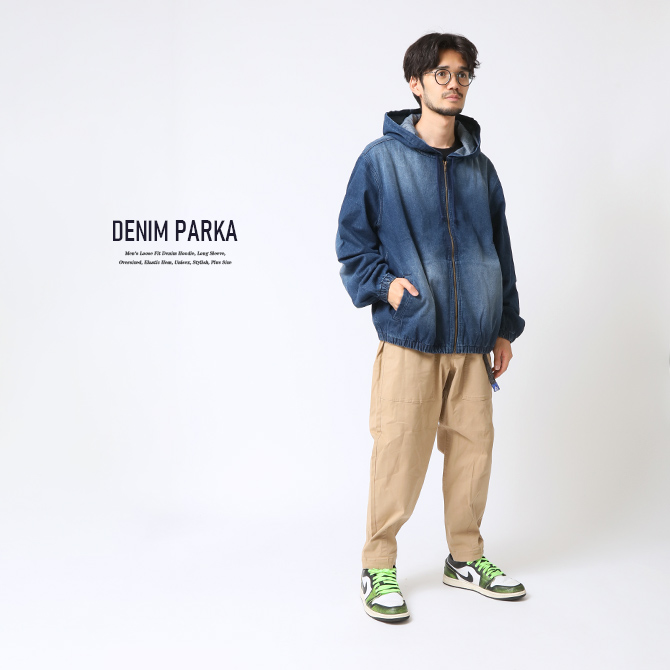 ARCADE（アーケード） デニムパーカー メンズ USEDウォッシュ ゆったり