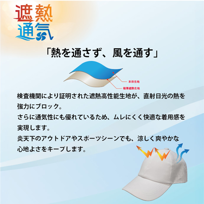 遮熱 帽子 体感-13.7℃ 熱中症対策 メンズ 無地 メッシュキャップ 遮熱通気MESH CAP/爆買 | ARCADE | 03