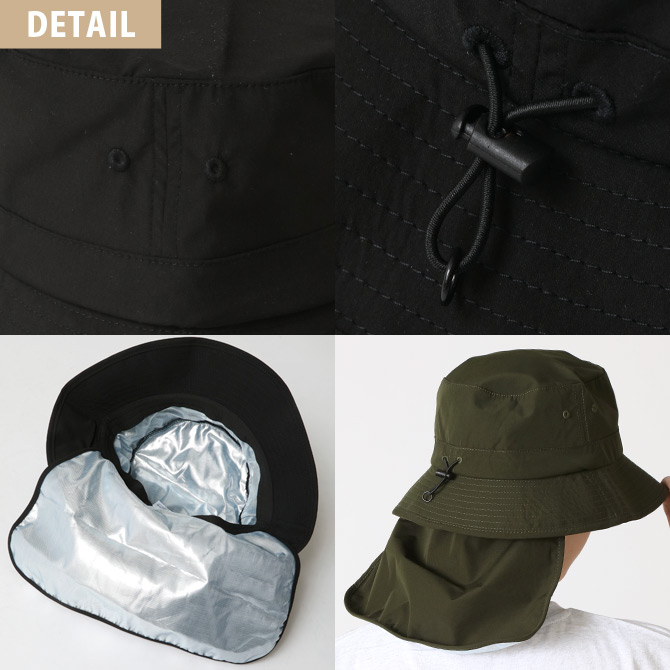 遮熱 体感-17.3℃ バケットハット 熱中症対策 メンズ レディース 帽子 紫外線対策 UV対策 日よけ 2way 収納可能シェード付き/爆買 | ARCADE | 07