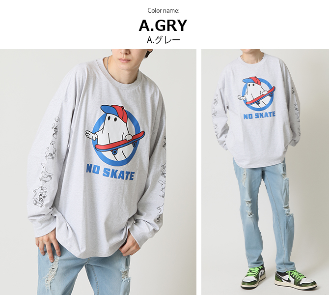 ARCADE（アーケード） オバケプリント Tシャツ メンズ 長袖Tシャツ