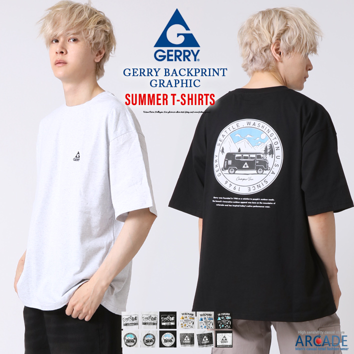 GERRY（ジェリー） Tシャツ メンズ グラフィックプリント 半袖Tシャツ