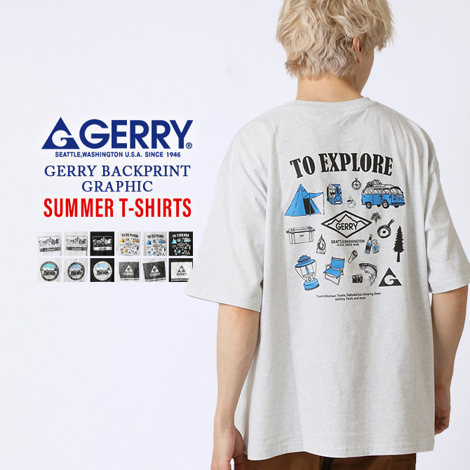 GERRY（ジェリー） Tシャツ メンズ グラフィックプリント 半袖Tシャツ