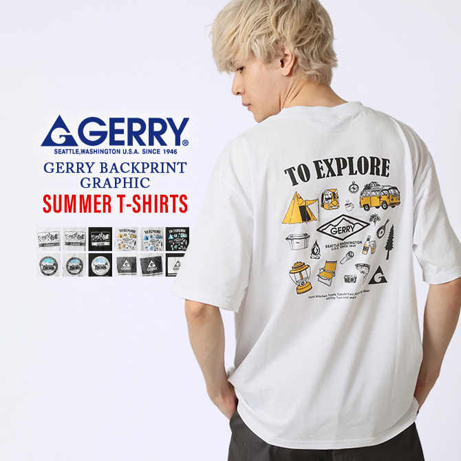 GERRY（ジェリー） Tシャツ メンズ グラフィックプリント 半袖Tシャツ