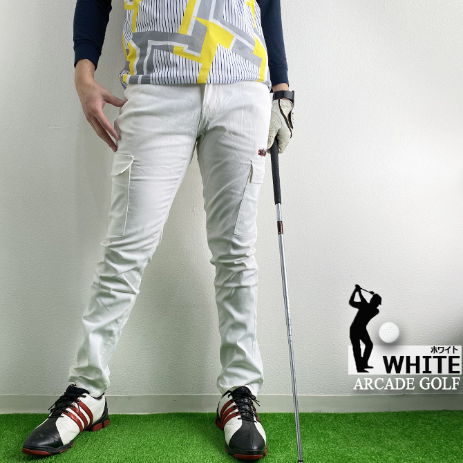ゴルフパンツ メンズ ストレッチ ゴルフウェア カーゴパンツ 細身 美脚 パンツ ウェア ゴルフ用品 スポーツ