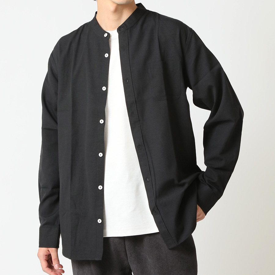 ARCADE（アーケード） バンドカラーシャツ メンズ スタンドカラー 長袖