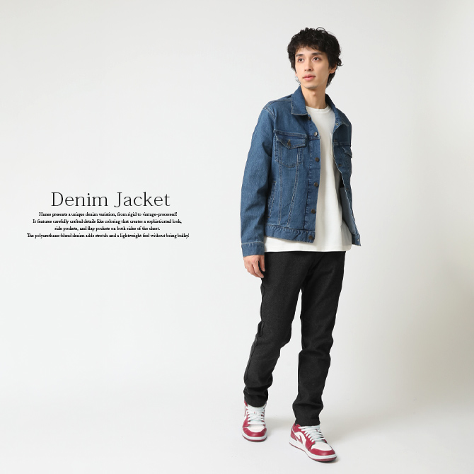 Hanes（ヘインズ） デニムジャケット メンズ Gジャン ストレッチ 