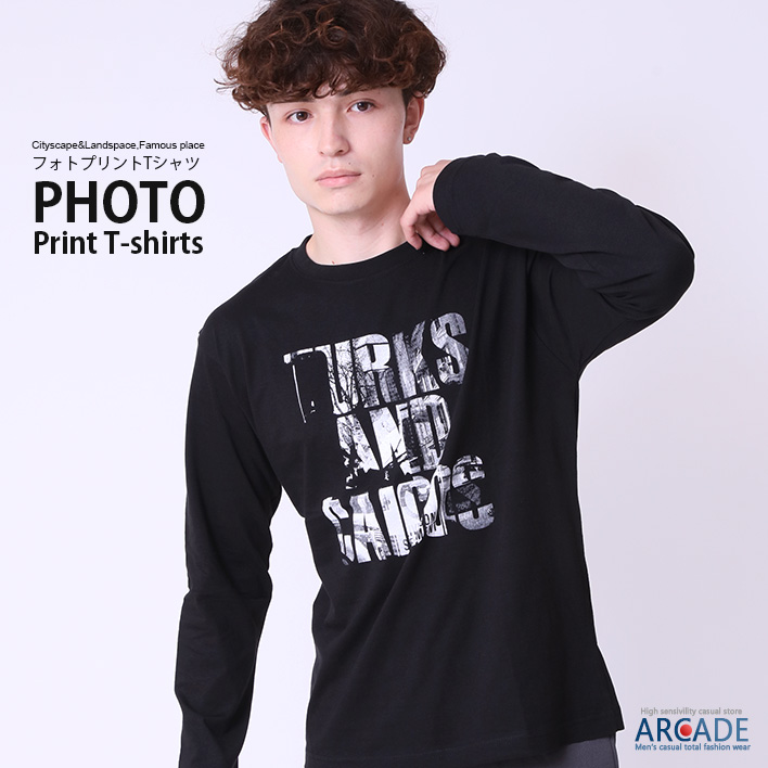 tシャツ メンズ 長袖 フォトプリント ロンT 長袖Tシャツ トップス カットソー 綿100% 2025秋 新作/爆買 | ARCADE | 10