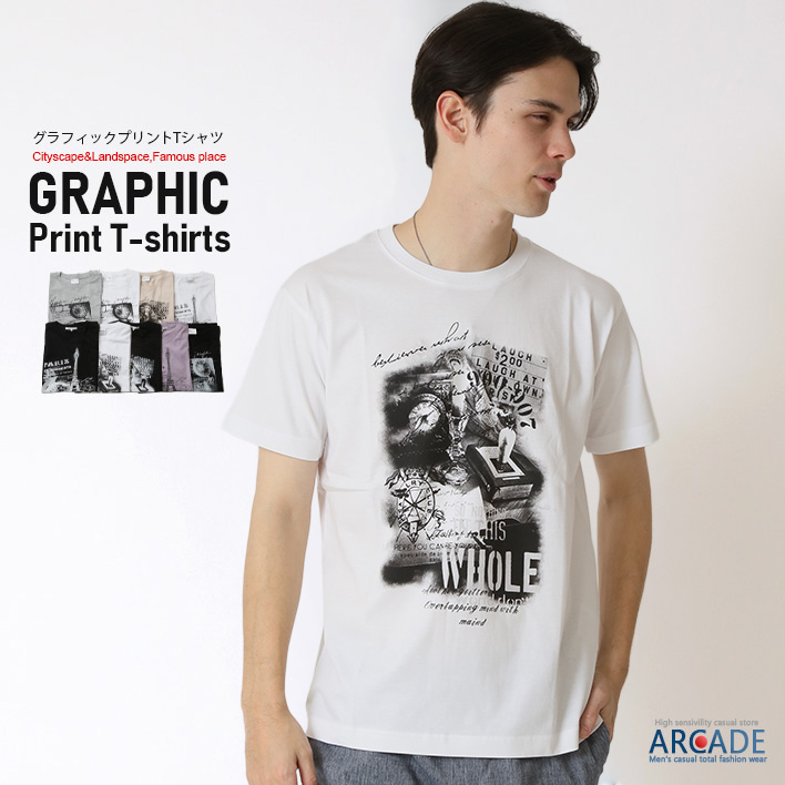 ARCADE（アーケード） tシャツ メンズ 半袖 Tシャツ フォトプリントt
