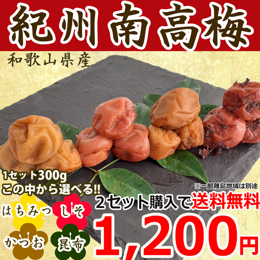 選べる 梅干し 2セット購入で送料無料 つぶれ梅 300g/訳あり