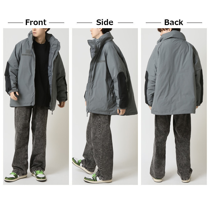 フットジョイ軽量防風防寒撥水ストレッチダウンジャケット L（薄いグレー系） ダウンジャケット ダウン 「88」ストレッチ ファイバーダウン フード