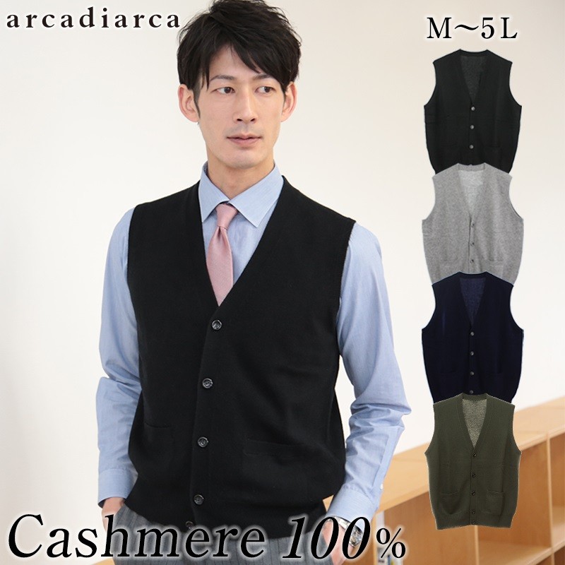カシミヤ100 前開きベスト メンズ M 5l カシミヤ カシミア セーター 男 ニット ベスト カシミヤ100 無地 防寒 大きい Arcadiarca 送料無料 在庫限り Cas054 アルカディアルカ 通販 Yahoo ショッピング