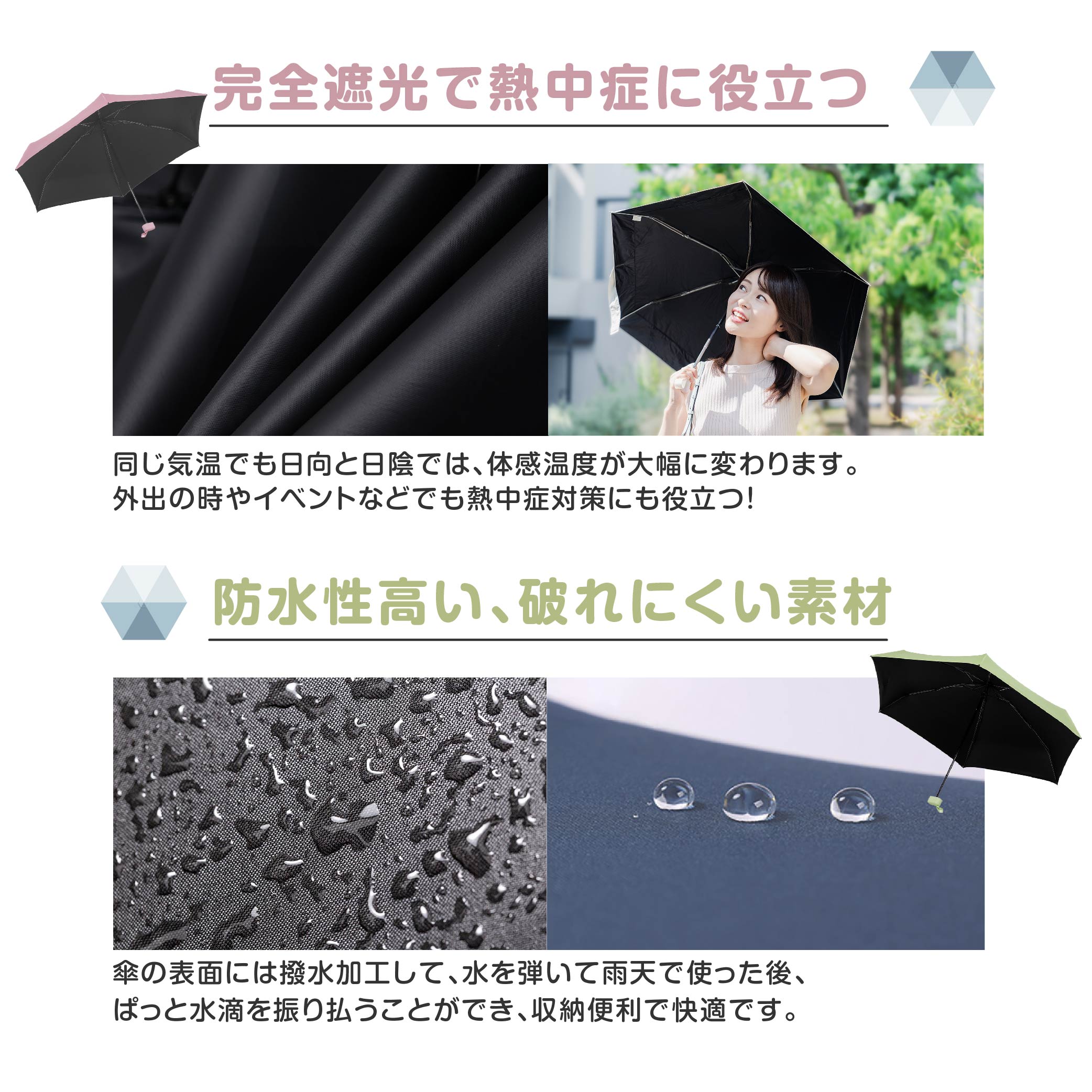期間限定セール 日傘 折りたたみ傘 超軽量214g スマホサイズ 6本