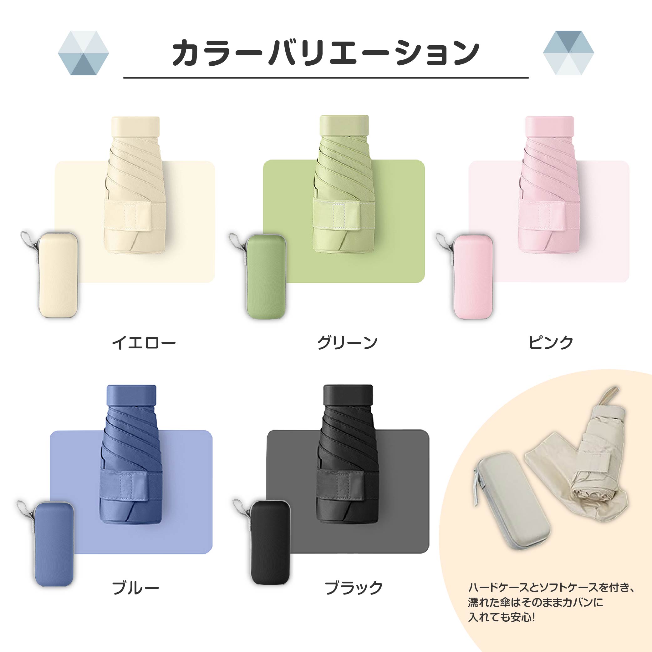期間限定セール 日傘 折りたたみ傘 超軽量214g スマホサイズ 6本