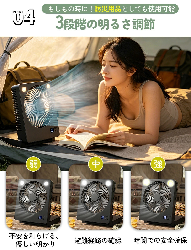 2026新登場！分離型ソーラーパネル】ソーラー扇風機 屋外 6000mAh大