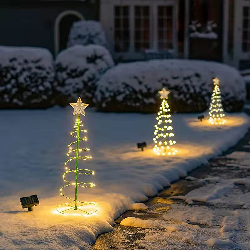 ソーラーライト ガーデンライト クリスマスツリー 星 LED 屋外 