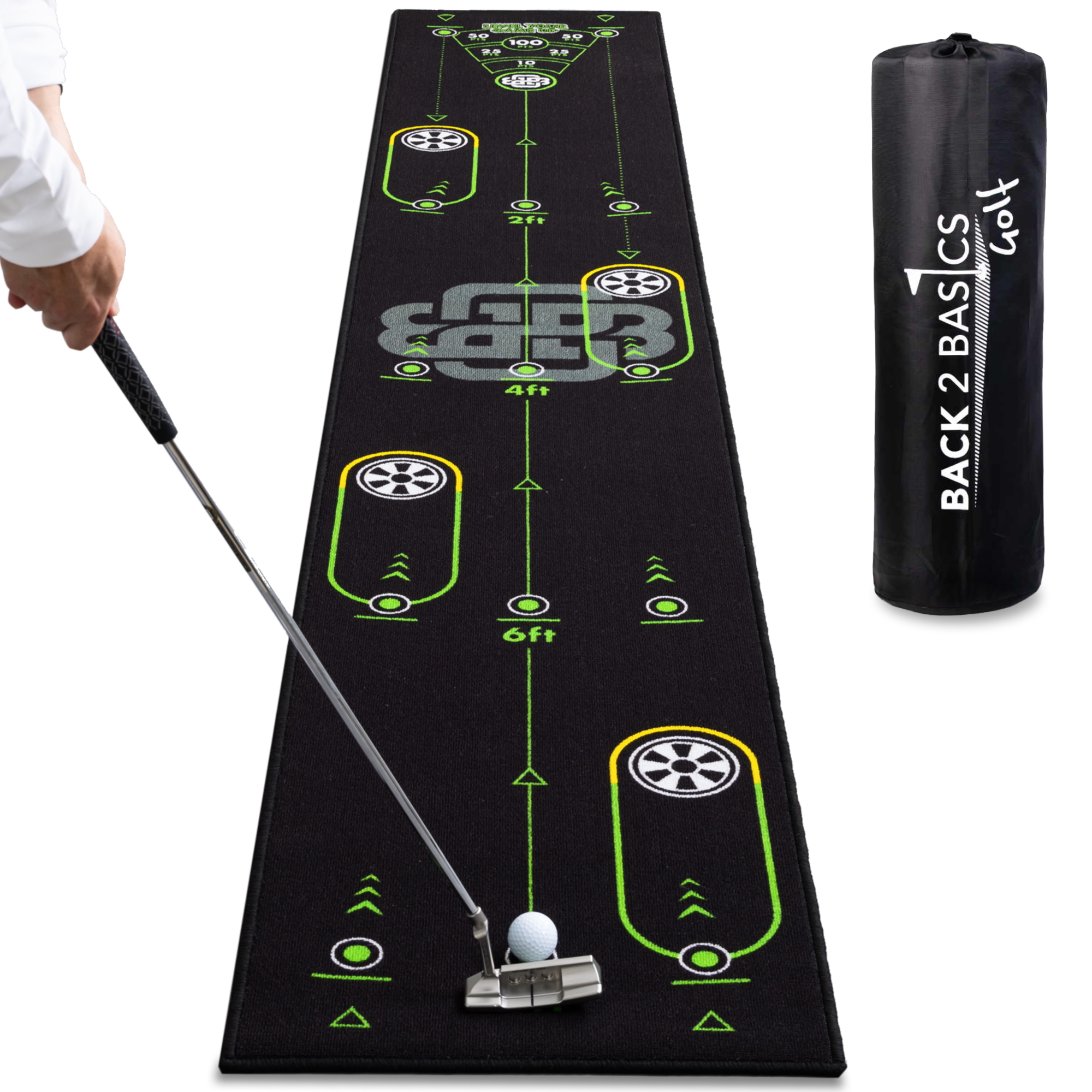 BACK2BASICSGOLF パターマット ブラック パターマット ゴルフ ［全英覇者コーチ監修］ 【公式】Back2BasicsGolf