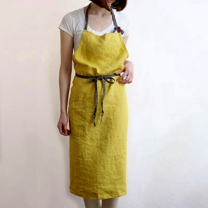 【処分SALE】リネン100% エプロン リネン リネンエプロン 首掛け シンプル カフェ 無地 おしゃれ 業務用 業務用エプロン ポケット付き おしゃれ かわいい |  | 08