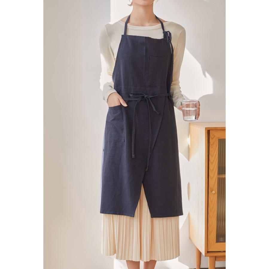 【処分SALE】リネン100% エプロン リネン リネンエプロン 首掛け シンプル カフェ 無地 おしゃれ 業務用 業務用エプロン ポケット付き おしゃれ かわいい |  | 10
