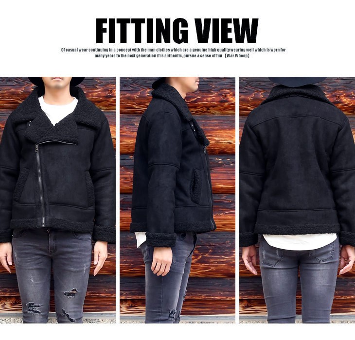 美品✨ラムレザー　ムートン　ダブルライダース　ジャケット 黒　M ボア セール】Faux shearling biker jacket/ フェイクムートン 裏ボア