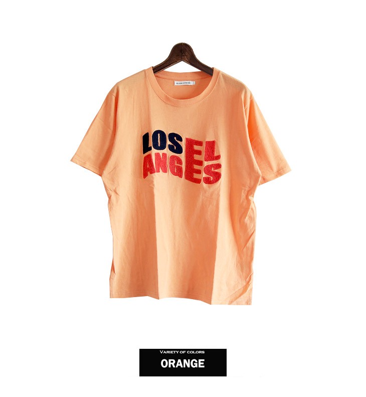 Tシャツ メンズ 綿100 ロサンゼルス ロゴ 刺繍 半袖 ホワイト ネイビー オレンジ M L 19 春 夏 春夏 Arcticplant 通販 Yahoo ショッピング