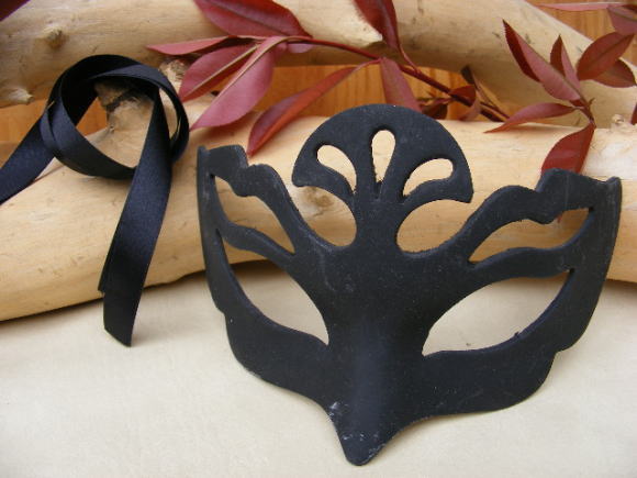 仮面 コスプレ ダンス 手作りマスク 黒 ブラック ベネチアンマスク
