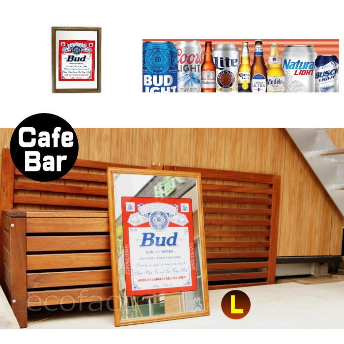 パブミラー バーミラー 鏡 壁掛け バドワイザー ビールBudweiser