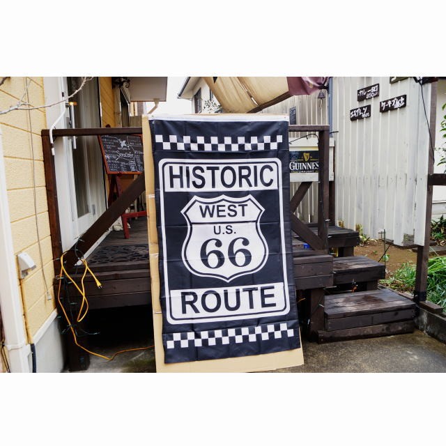 フラッグ 旗 タペストリー ルート66 HISTORIC 150×90cm レター フラッグ 旗 タペストリー ルート66 HISTORIC 150×90cm レター