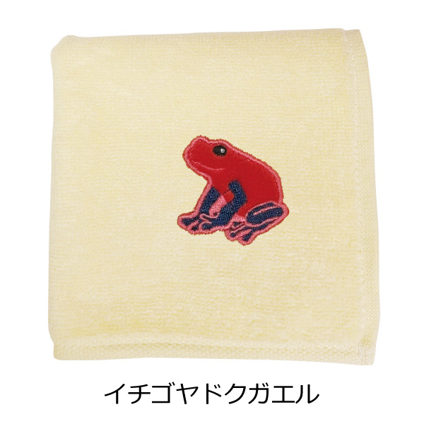 全6種) カエル 刺繍 ハンカチ / ハンドタオル 綿 ギフト ワールド商事