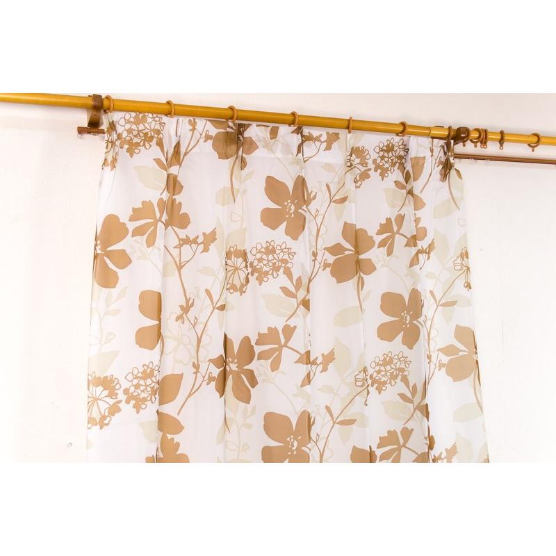 かわいい 柄 レースカーテン 2枚セット 洗える 花 バラ リーフ 幅100×丈133 幅100×丈176 幅100×丈198 :