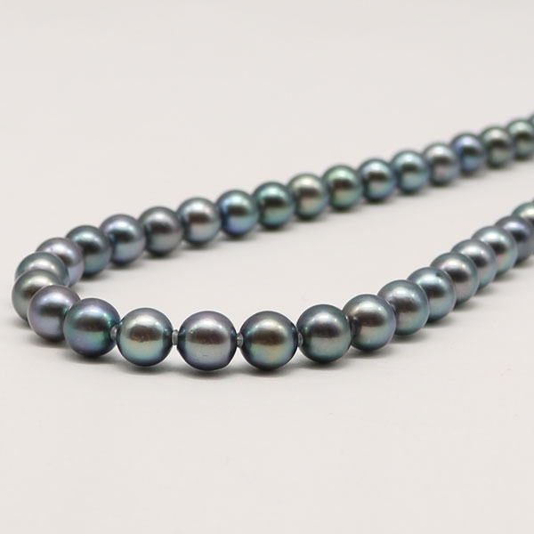 真珠 パール ネックレス あこや真珠 パールネックレス 7.5mm-8mm 黒