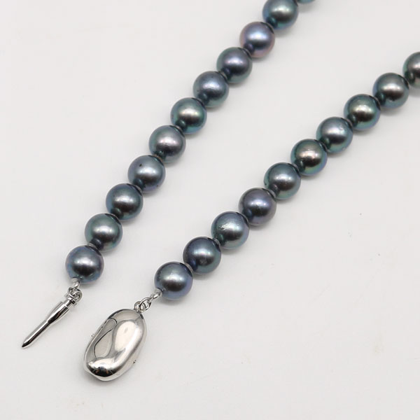 真珠 パール ネックレス あこや真珠 パールネックレス 7.5mm-8mm 黒