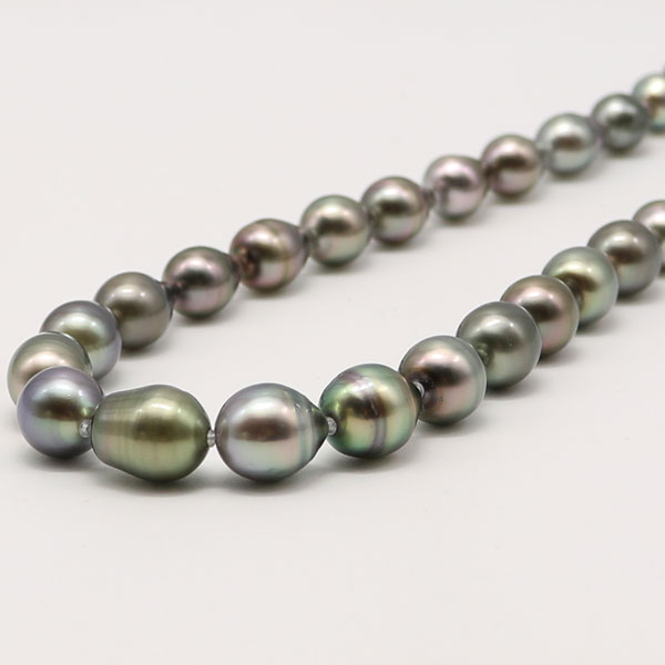 真珠 パール ネックレス 黒蝶真珠 パールネックレス 8.3mm-10.8mm 黒