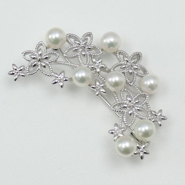 美品⭐️あこや真珠 6.5~7.0㎜ SILVER950 パール ブローチ 帯留 美品⭐️本真珠 6.5~7.0㎜ SILVER950 パール ブローチ 帯留