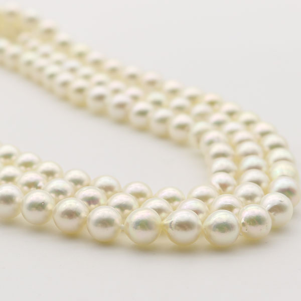 真珠 パール ロング ネックレス あこや真珠 7mm-7.5mm 120cm バロック
