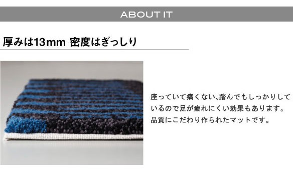 ラグマット/絨毯 (140cm×200cm ブルー) 長方形 洗える 折りたたみ 防 
