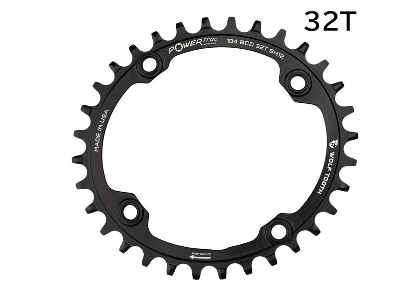 Wolf Tooth ウルフトゥース Elliptical 104 BCD Chainring for Shimano